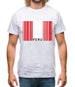 Peru Barcode Style Flag Mens T-Shirt Peru Barcode Style Flag Mens T-Shirt