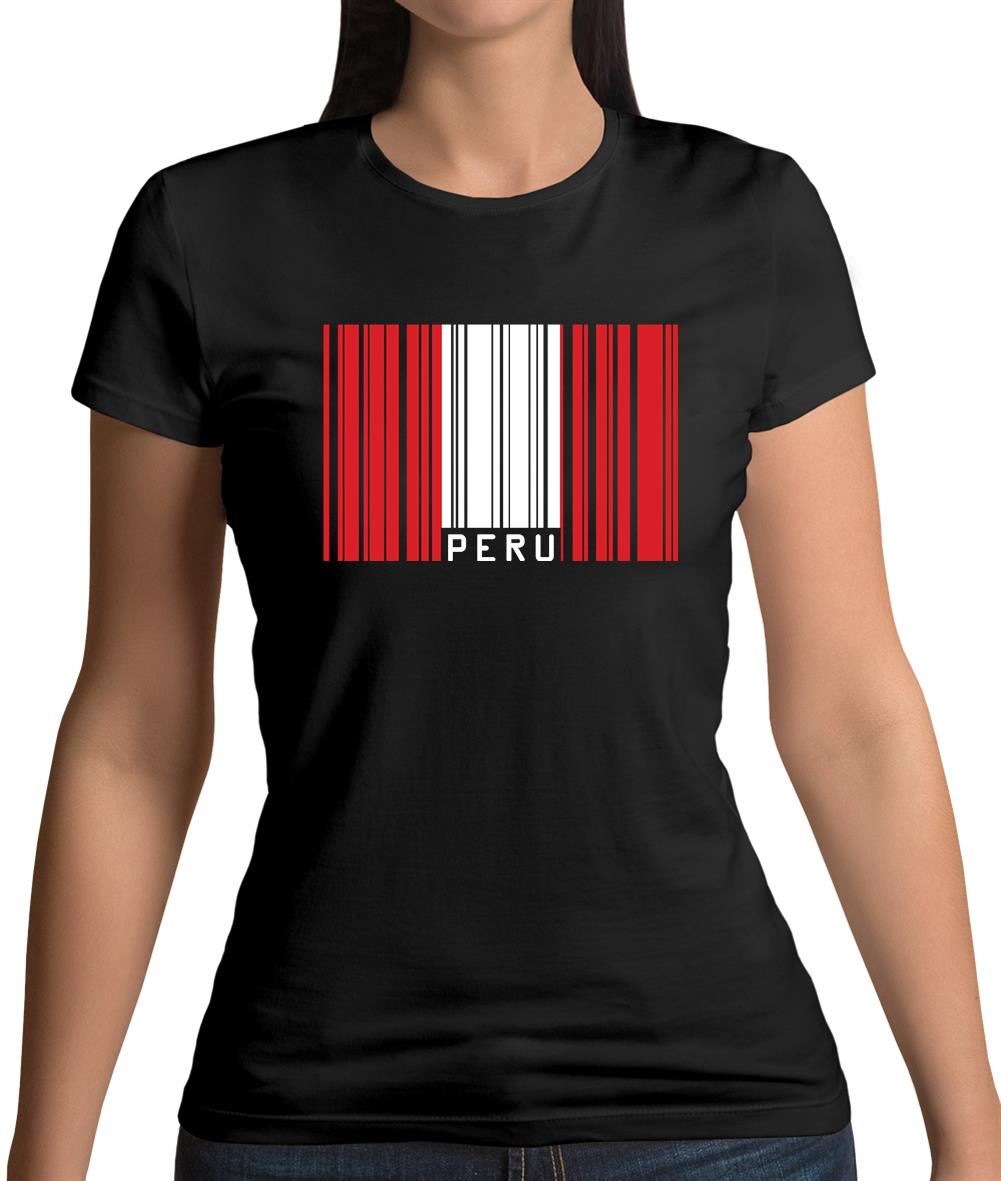 Peru Barcode Style Flag Womens T-Shirt Peru Barcode Style Flag Womens T-Shirt