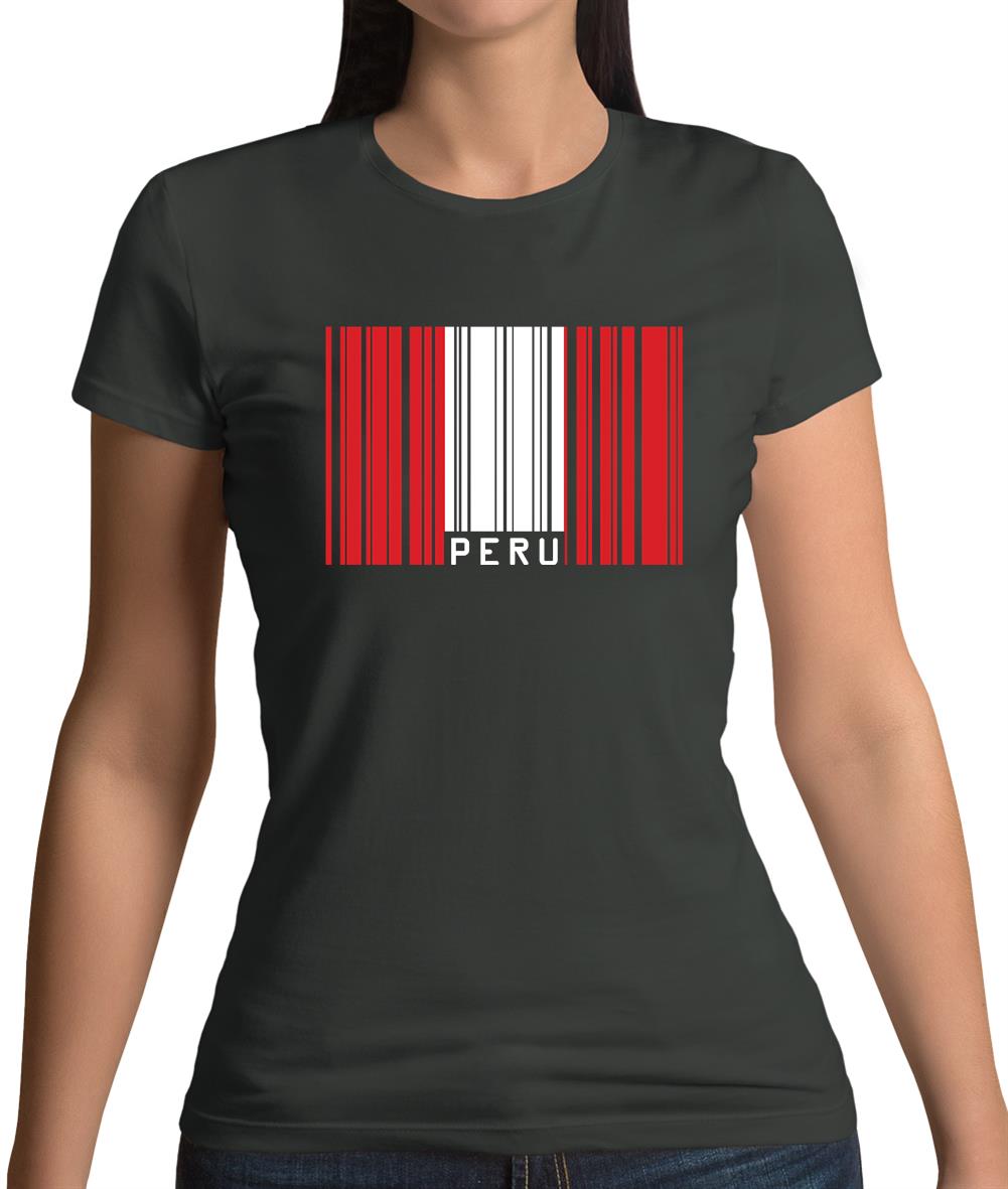 Peru Barcode Style Flag Womens T-Shirt Peru Barcode Style Flag Womens T-Shirt