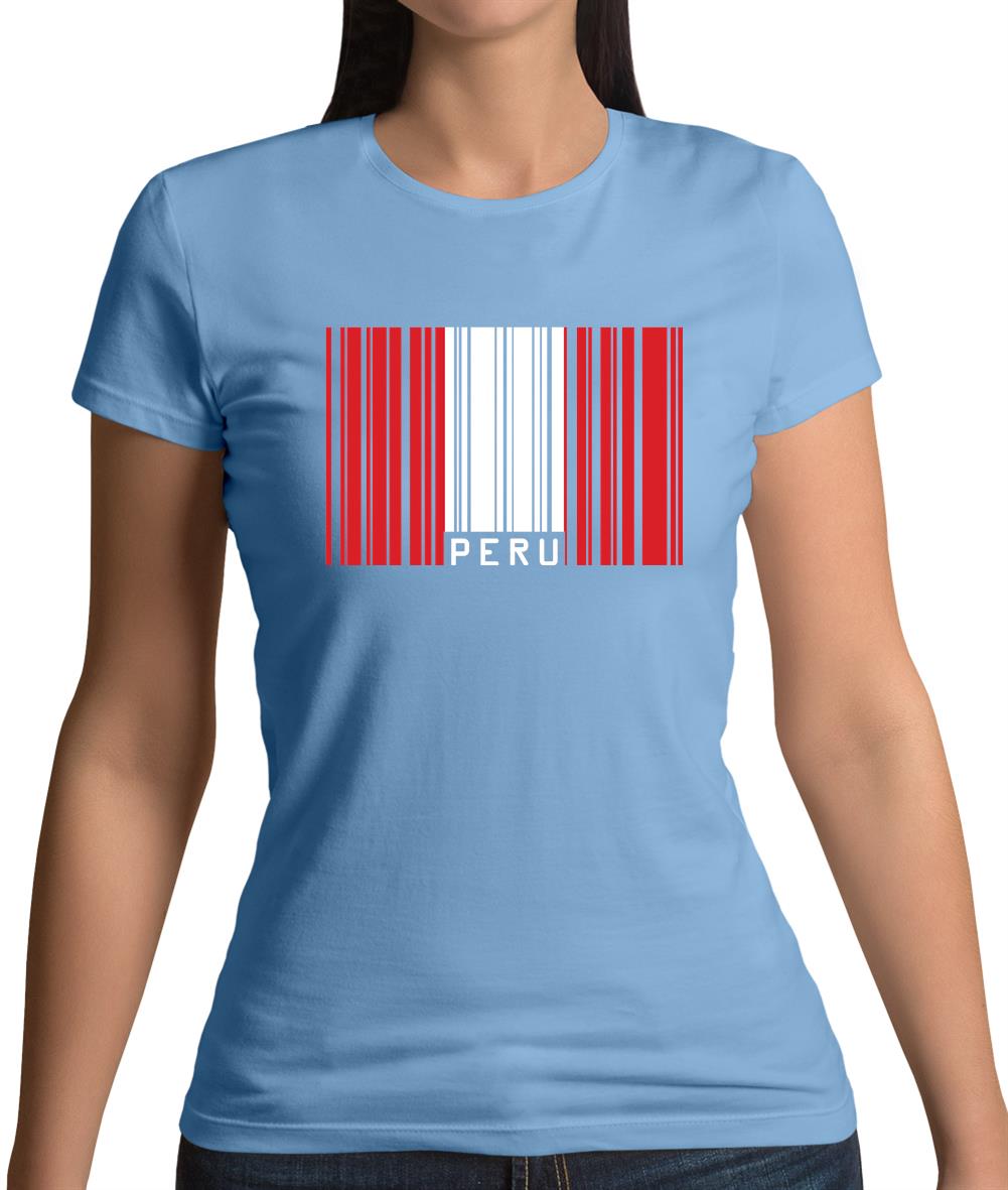 Peru Barcode Style Flag Womens T-Shirt Peru Barcode Style Flag Womens T-Shirt