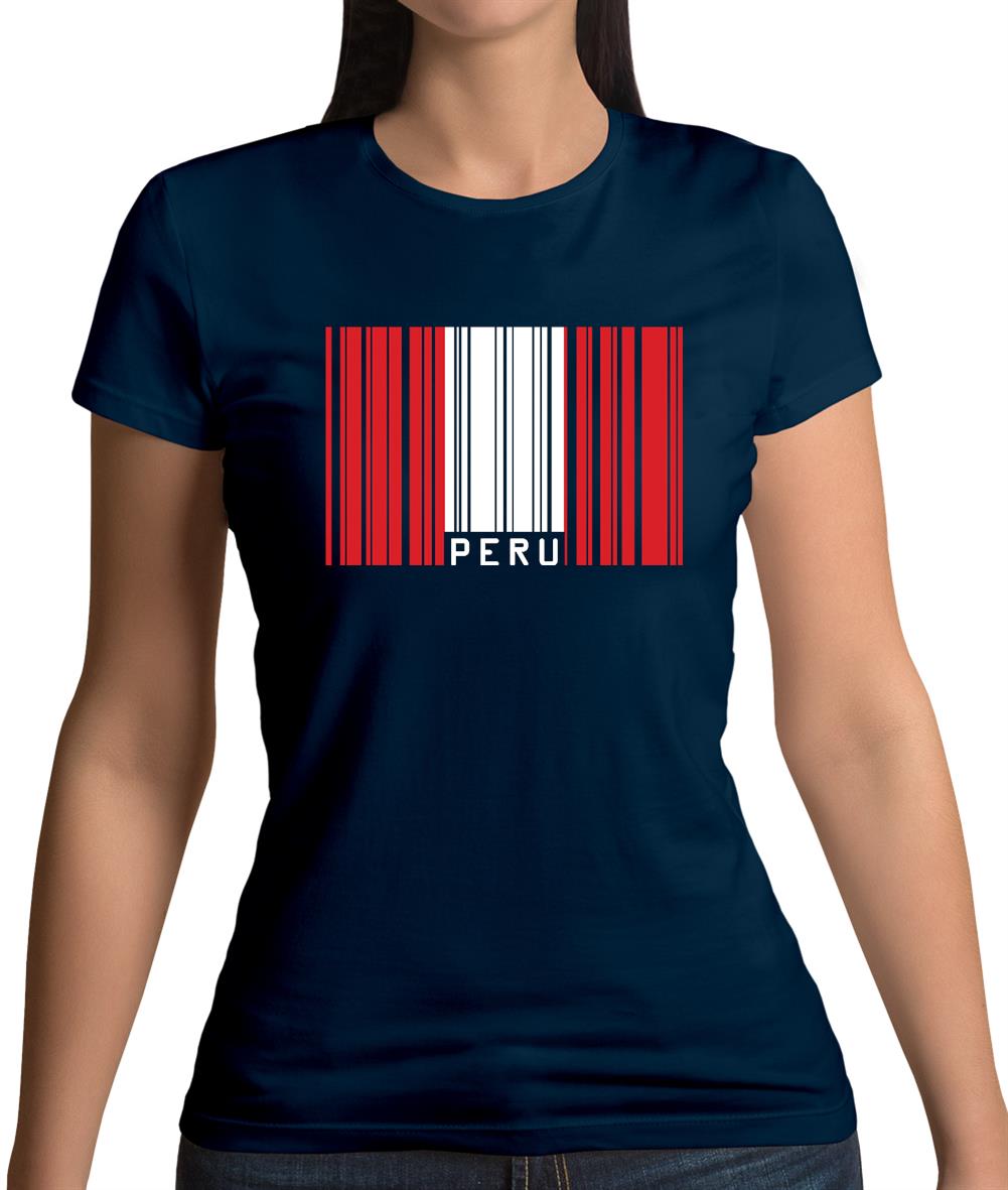 Peru Barcode Style Flag Womens T-Shirt Peru Barcode Style Flag Womens T-Shirt