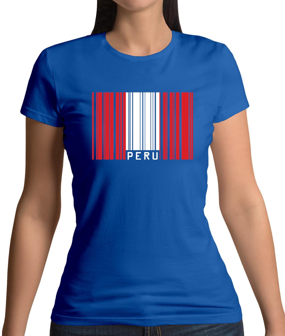Peru Barcode Style Flag Womens T-Shirt Peru Barcode Style Flag Womens T-Shirt