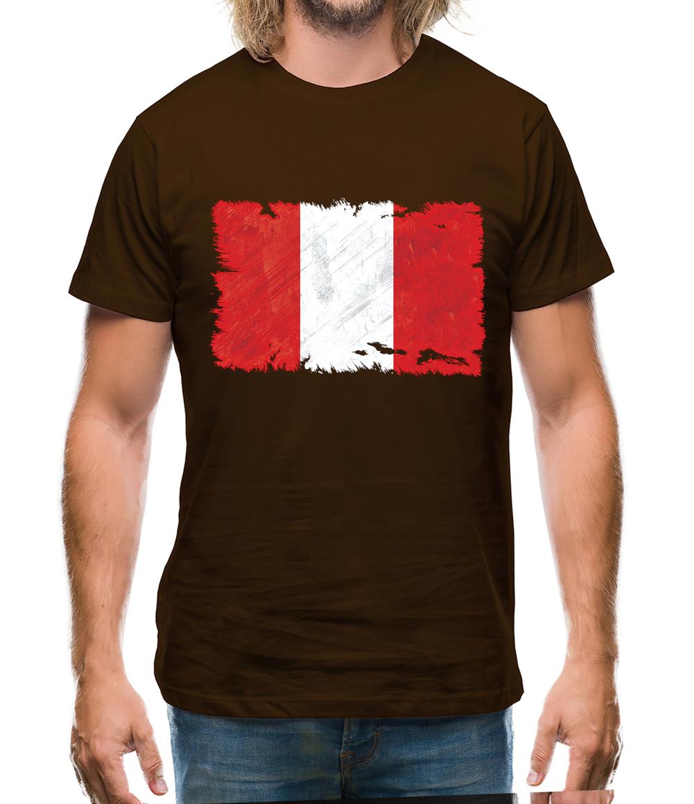 Peru Grunge Style Flag Mens T-Shirt Peru Grunge Style Flag Mens T-Shirt