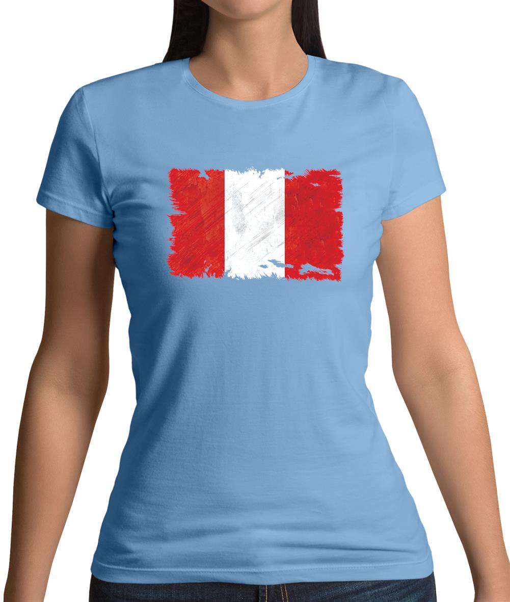 Peru Grunge Style Flag Womens T-Shirt Peru Grunge Style Flag Womens T-Shirt