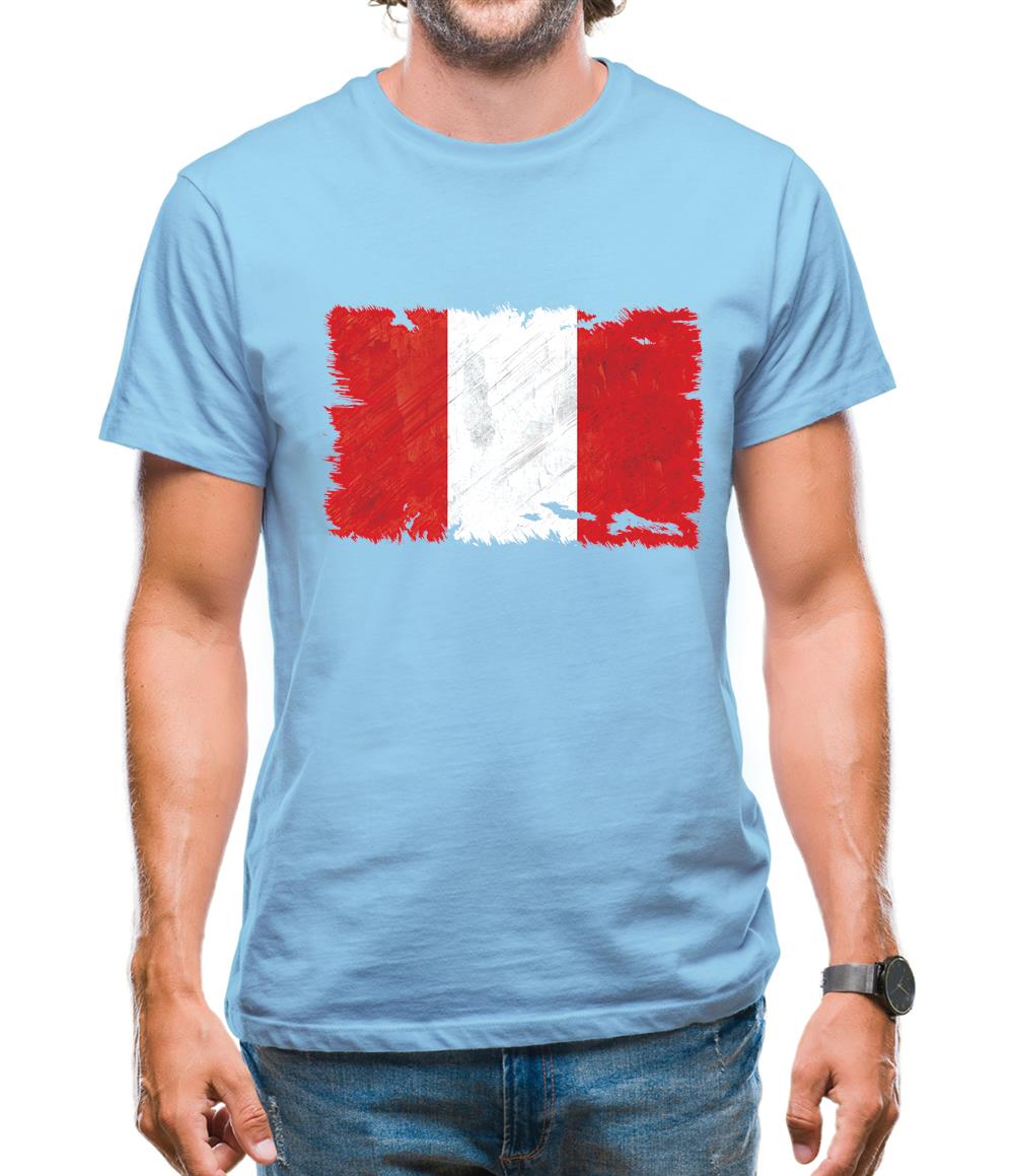 Peru Grunge Style Flag Mens T-Shirt Peru Grunge Style Flag Mens T-Shirt
