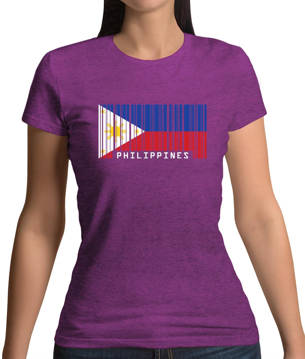 Philippines Barcode Style Flag Womens T-Shirt Philippines Barcode Style Flag Womens T-Shirt