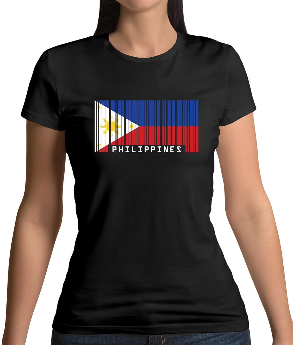 Philippines Barcode Style Flag Womens T-Shirt Philippines Barcode Style Flag Womens T-Shirt
