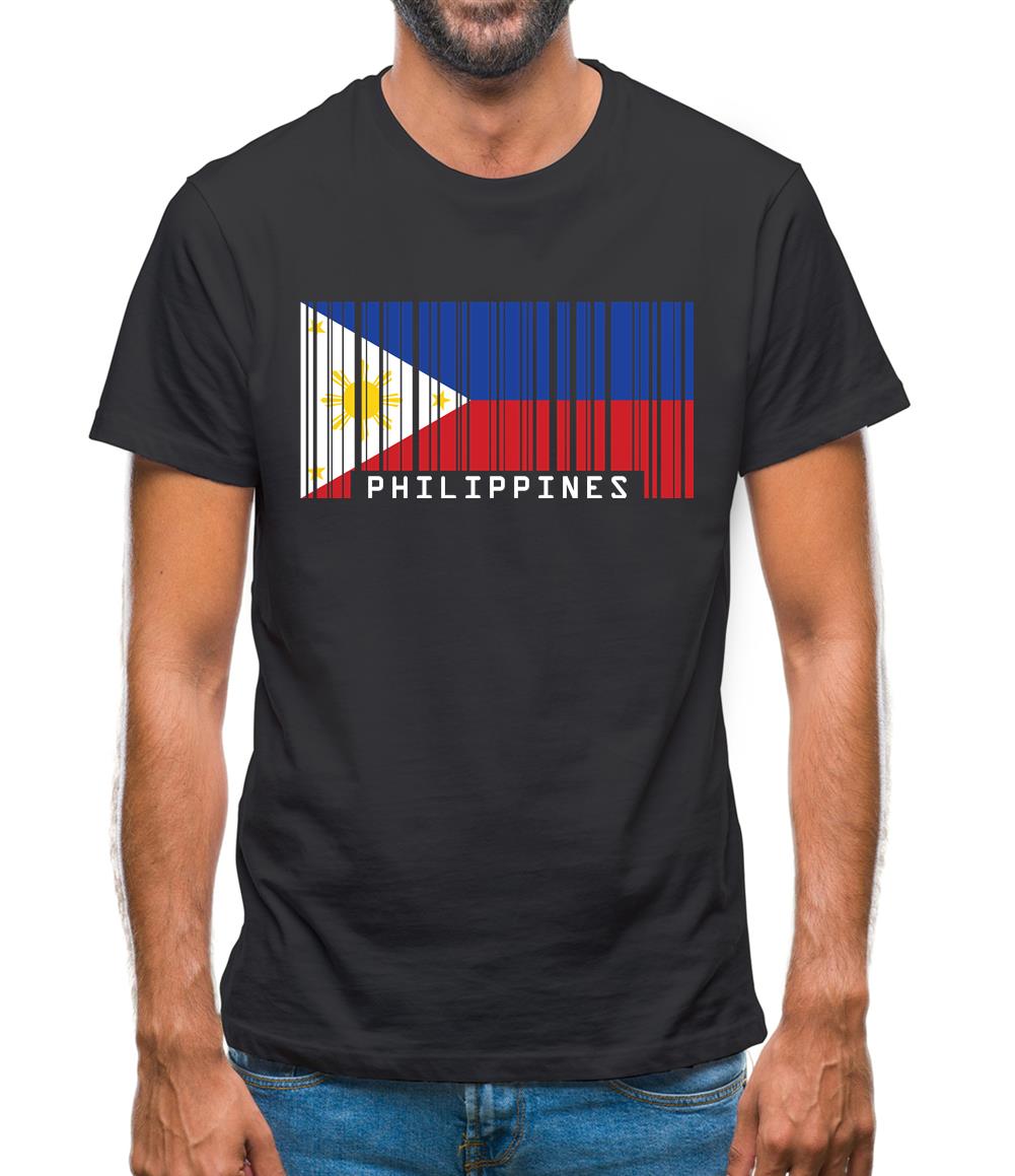 Philippines Barcode Style Flag Mens T-Shirt Philippines Barcode Style Flag Mens T-Shirt