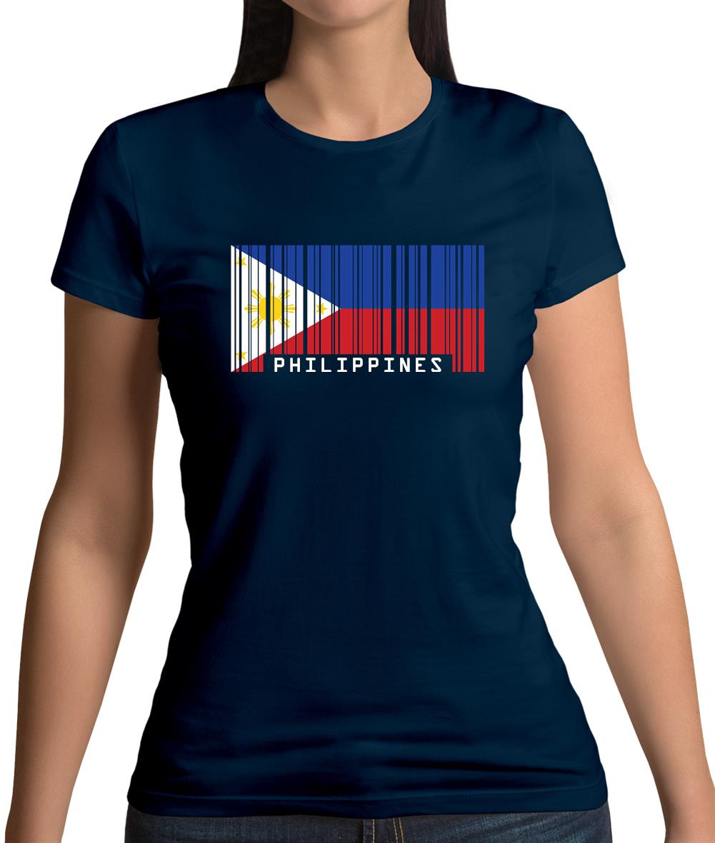 Philippines Barcode Style Flag Womens T-Shirt Philippines Barcode Style Flag Womens T-Shirt