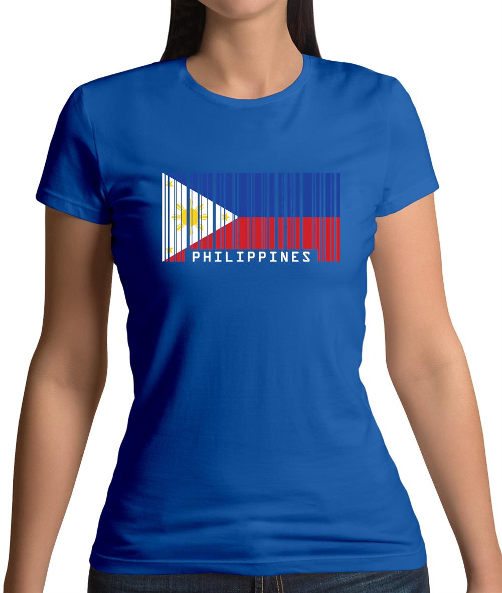 Philippines Barcode Style Flag Womens T-Shirt Philippines Barcode Style Flag Womens T-Shirt