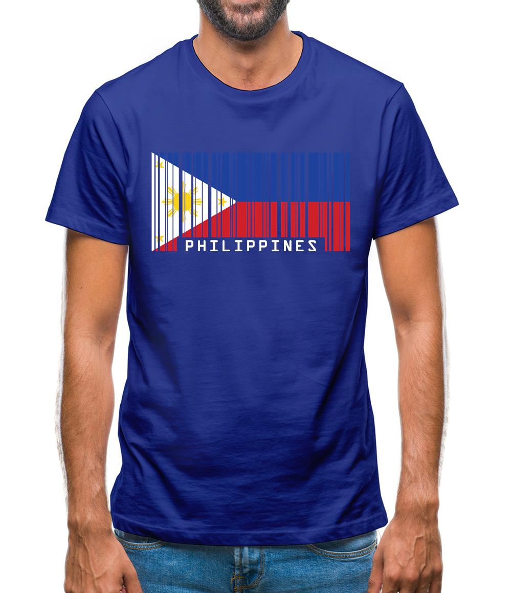 Philippines Barcode Style Flag Mens T-Shirt Philippines Barcode Style Flag Mens T-Shirt