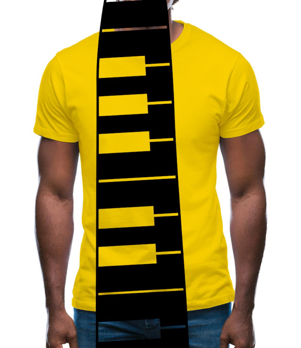 Piano Key Tie Mens T-Shirt Piano Key Tie Mens T-Shirt