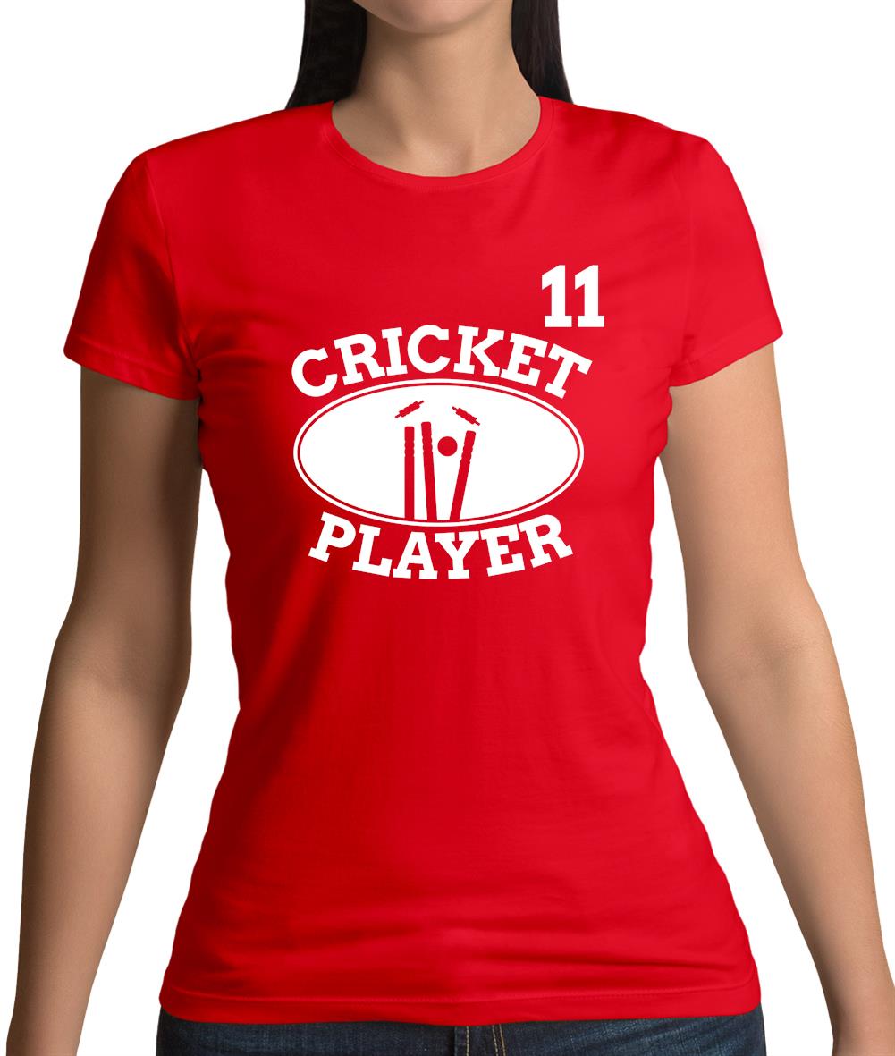 Cricket Player 11 Womens T-Shirt Cricket Player 11 Womens T-Shirt