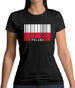 Poland Barcode Style Flag Womens T-Shirt Poland Barcode Style Flag Womens T-Shirt