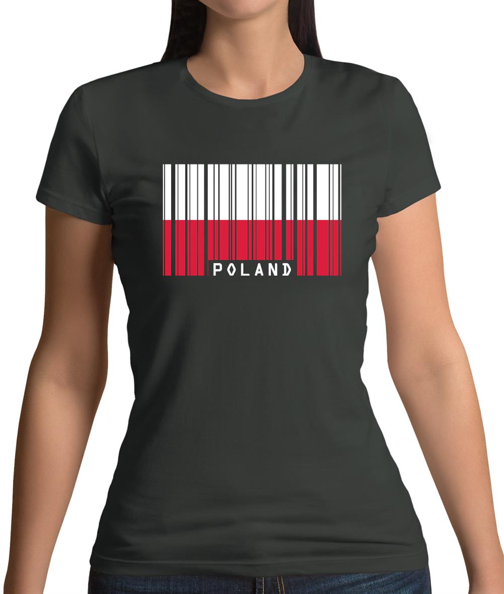 Poland Barcode Style Flag Womens T-Shirt Poland Barcode Style Flag Womens T-Shirt