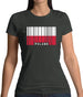 Poland Barcode Style Flag Womens T-Shirt Poland Barcode Style Flag Womens T-Shirt