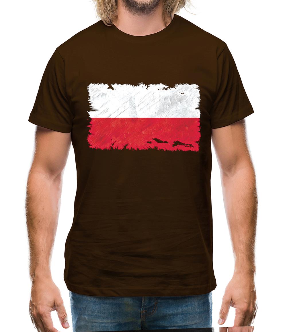 Poland Grunge Style Flag Mens T-Shirt Poland Grunge Style Flag Mens T-Shirt