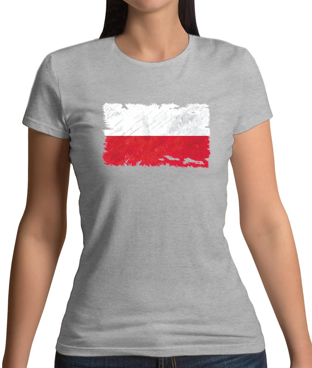 Poland Grunge Style Flag Womens T-Shirt Poland Grunge Style Flag Womens T-Shirt