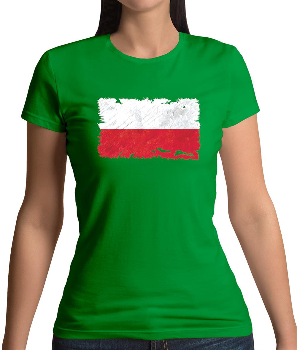 Poland Grunge Style Flag Womens T-Shirt Poland Grunge Style Flag Womens T-Shirt