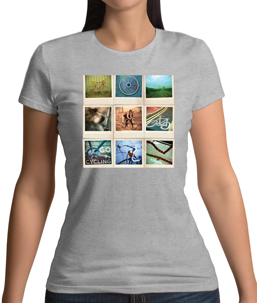 Go Cycling Photo Collage Womens T-Shirt Go Cycling Photo Collage Womens T-Shirt