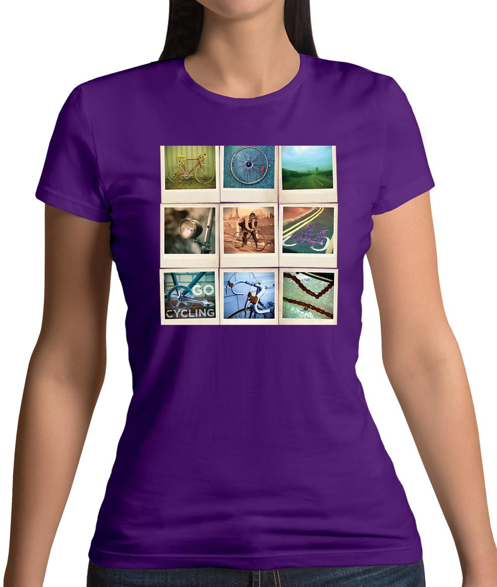 Go Cycling Photo Collage Womens T-Shirt Go Cycling Photo Collage Womens T-Shirt