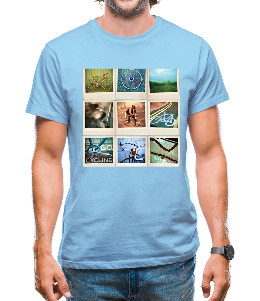 Go Cycling Photo Collage Mens T-Shirt Go Cycling Photo Collage Mens T-Shirt