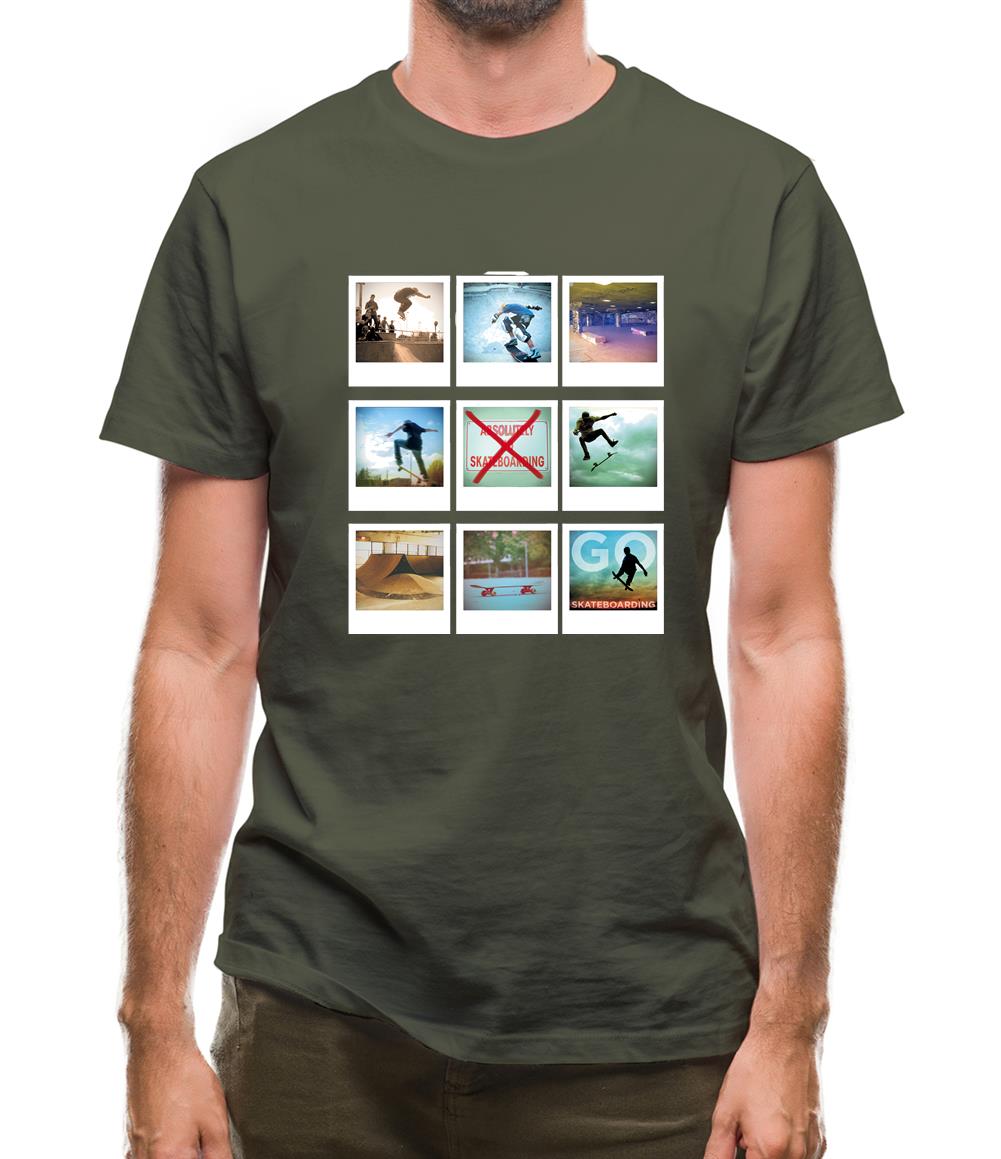 Go Skateboarding Photo Collage Mens T-Shirt Go Skateboarding Photo Collage Mens T-Shirt