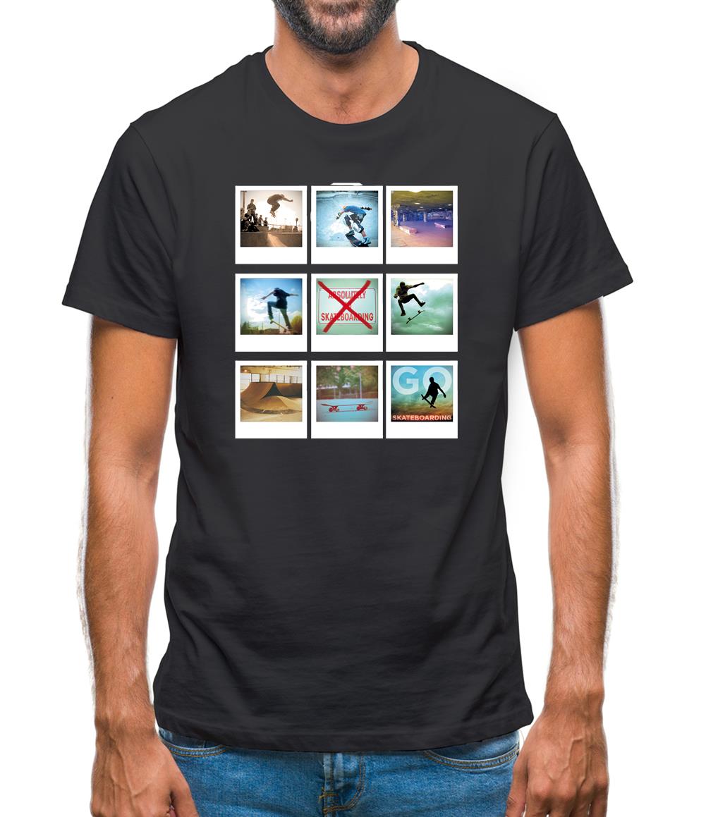 Go Skateboarding Photo Collage Mens T-Shirt Go Skateboarding Photo Collage Mens T-Shirt