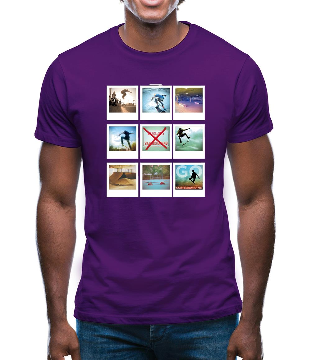 Go Skateboarding Photo Collage Mens T-Shirt Go Skateboarding Photo Collage Mens T-Shirt