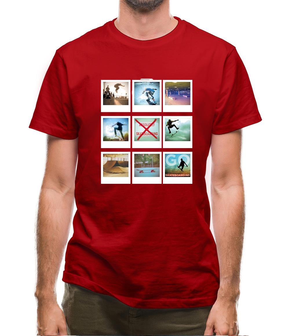 Go Skateboarding Photo Collage Mens T-Shirt Go Skateboarding Photo Collage Mens T-Shirt