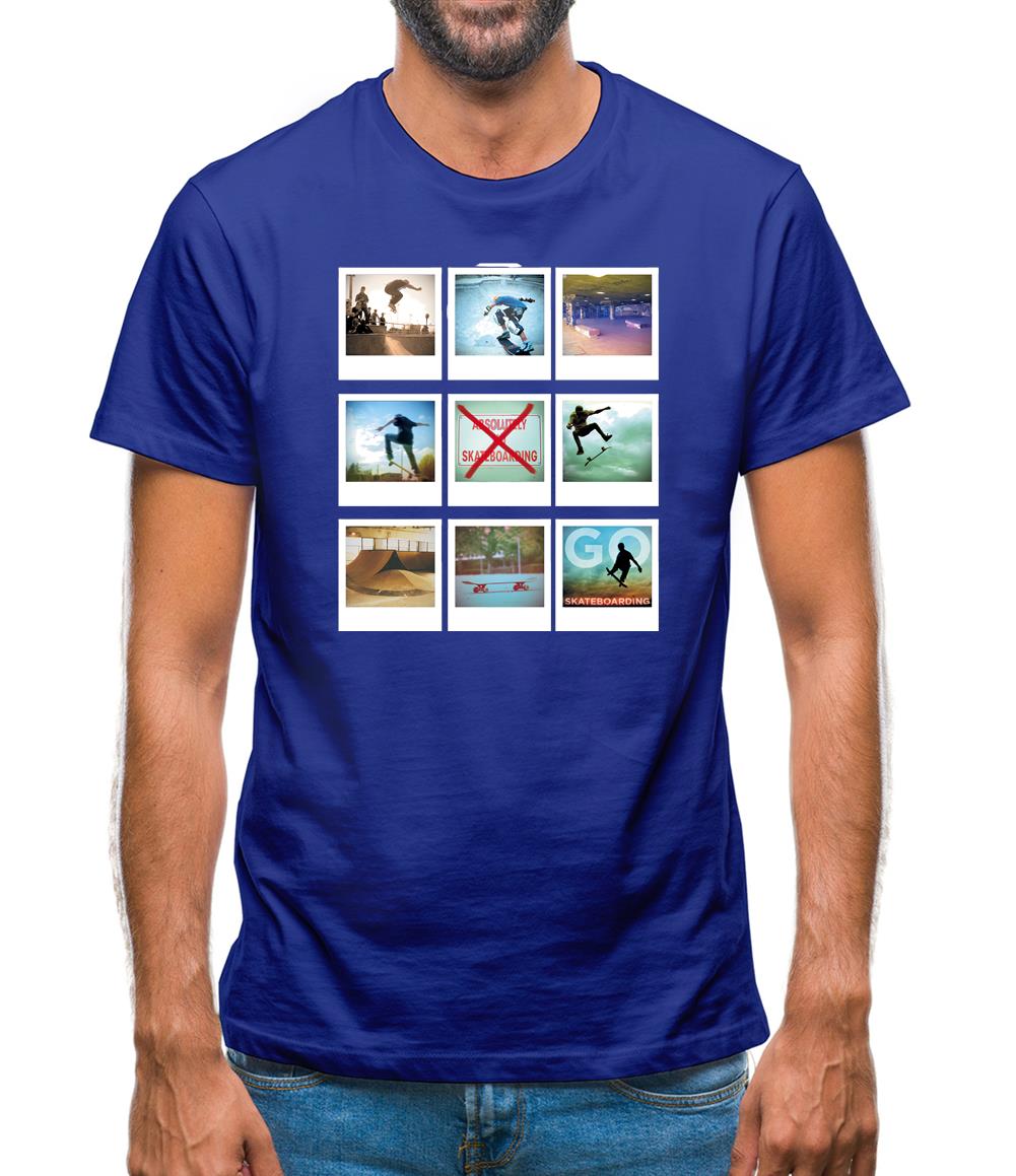 Go Skateboarding Photo Collage Mens T-Shirt Go Skateboarding Photo Collage Mens T-Shirt