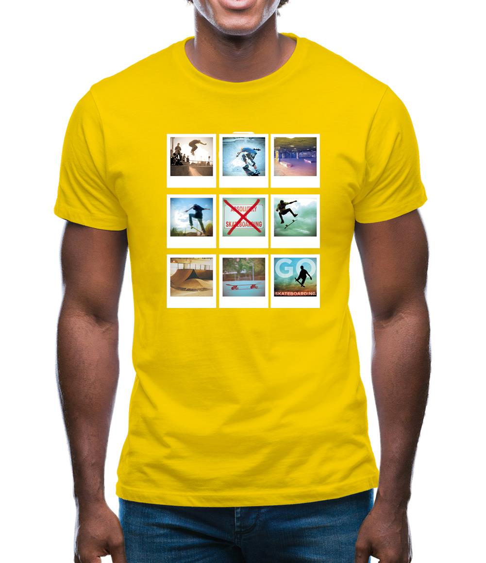 Go Skateboarding Photo Collage Mens T-Shirt Go Skateboarding Photo Collage Mens T-Shirt
