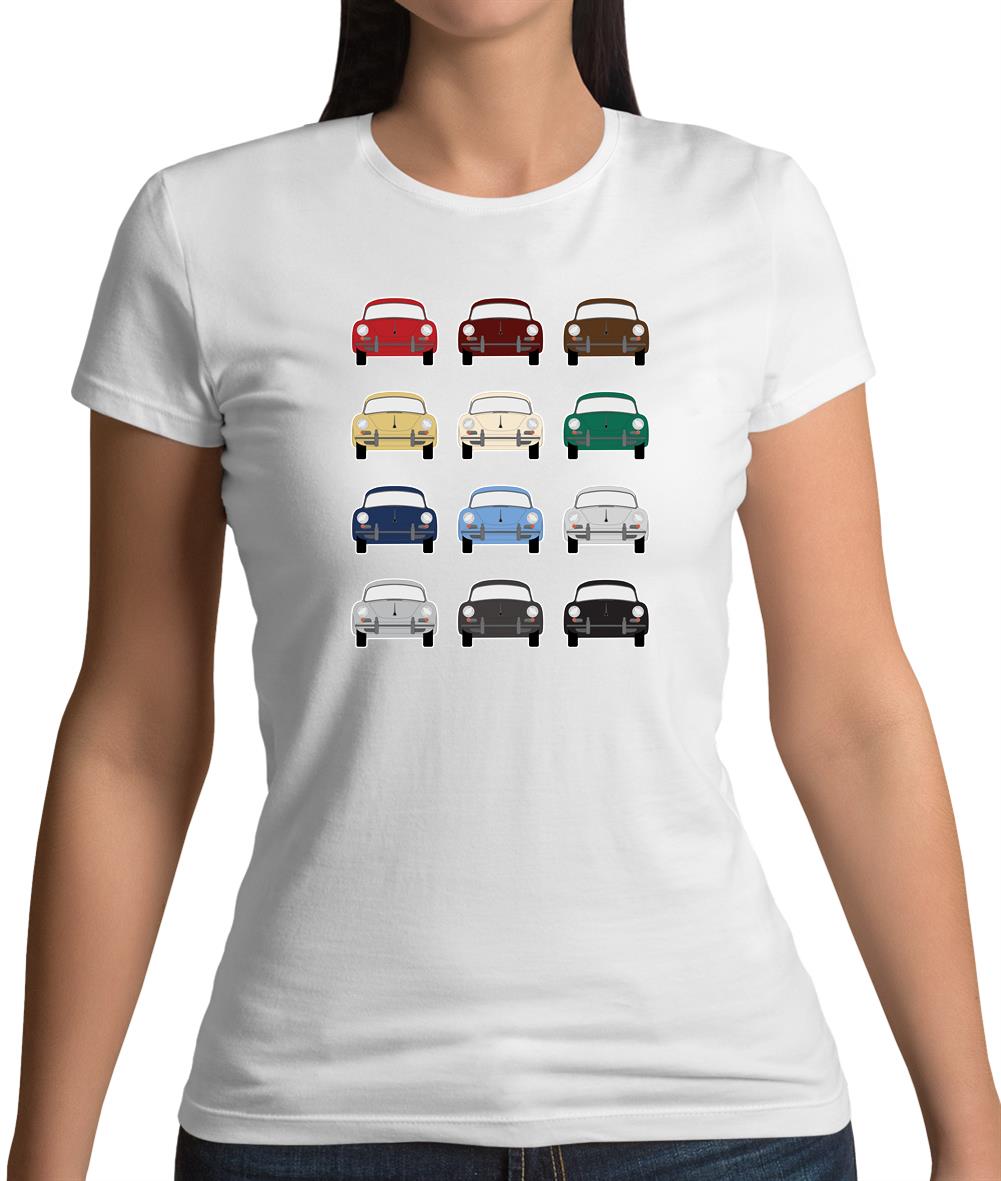Porsche 356 Colour Grid Womens T-Shirt Porsche 356 Colour Grid Womens T-Shirt