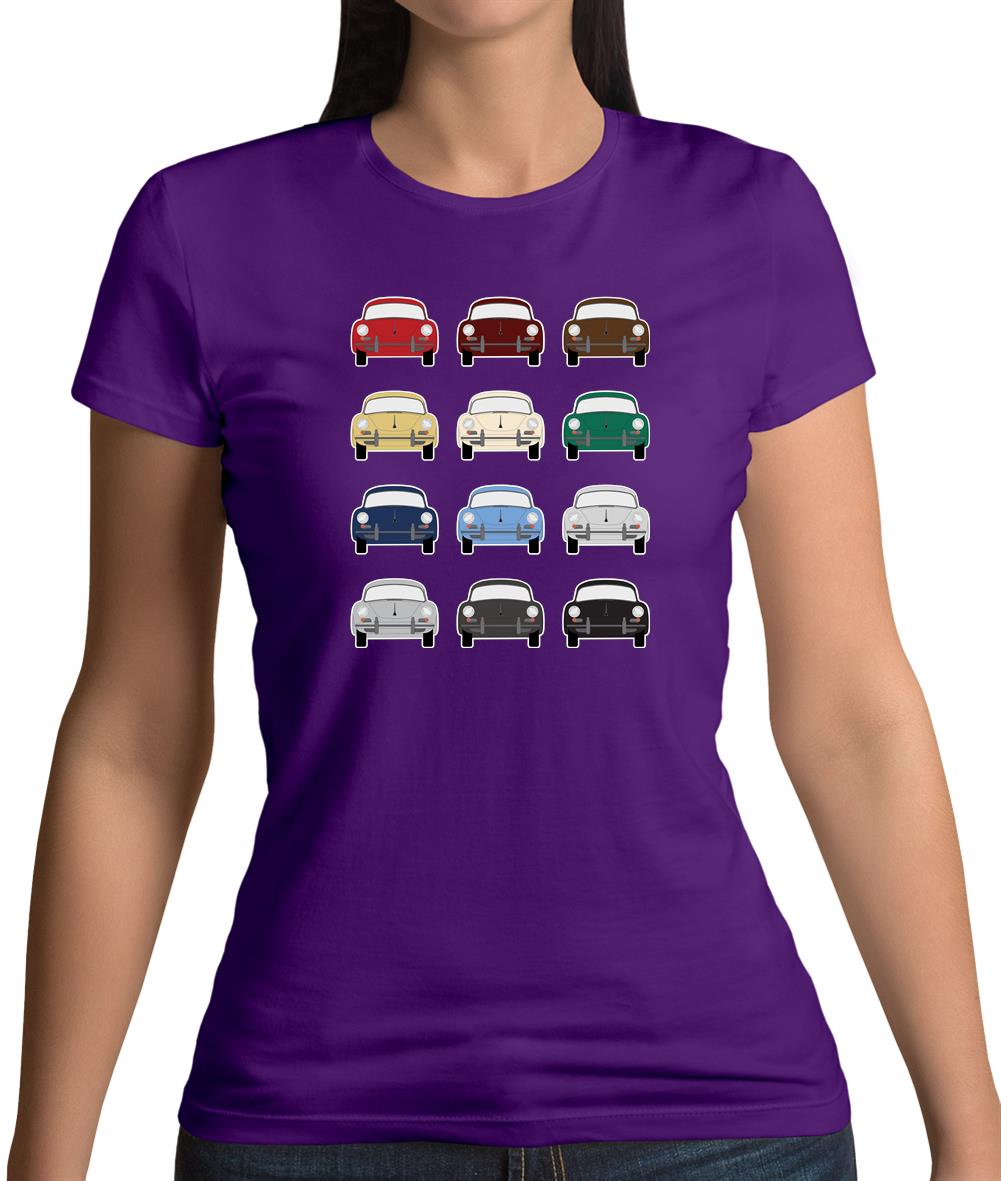 Porsche 356 Colour Grid Womens T-Shirt Porsche 356 Colour Grid Womens T-Shirt