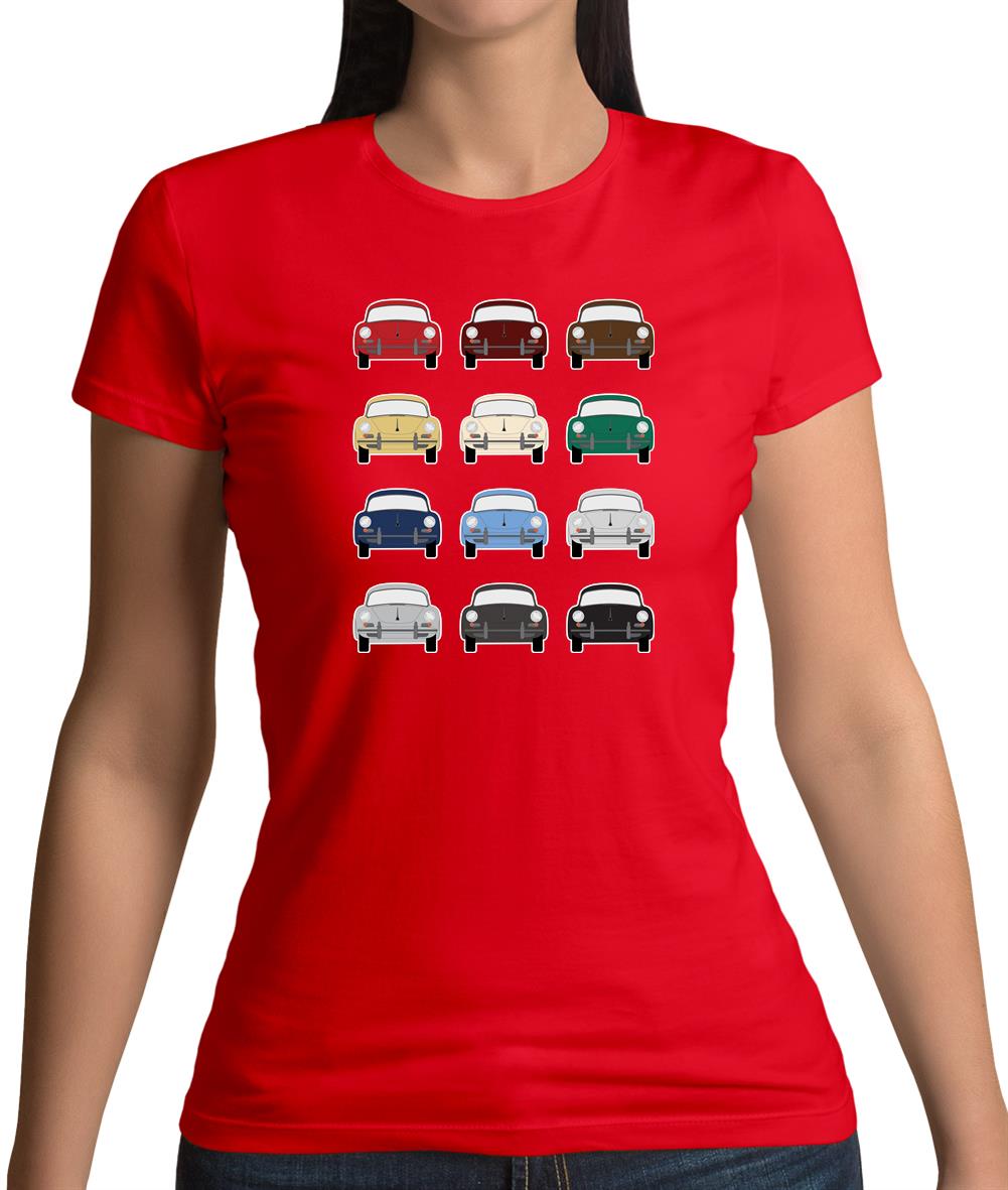 Porsche 356 Colour Grid Womens T-Shirt Porsche 356 Colour Grid Womens T-Shirt