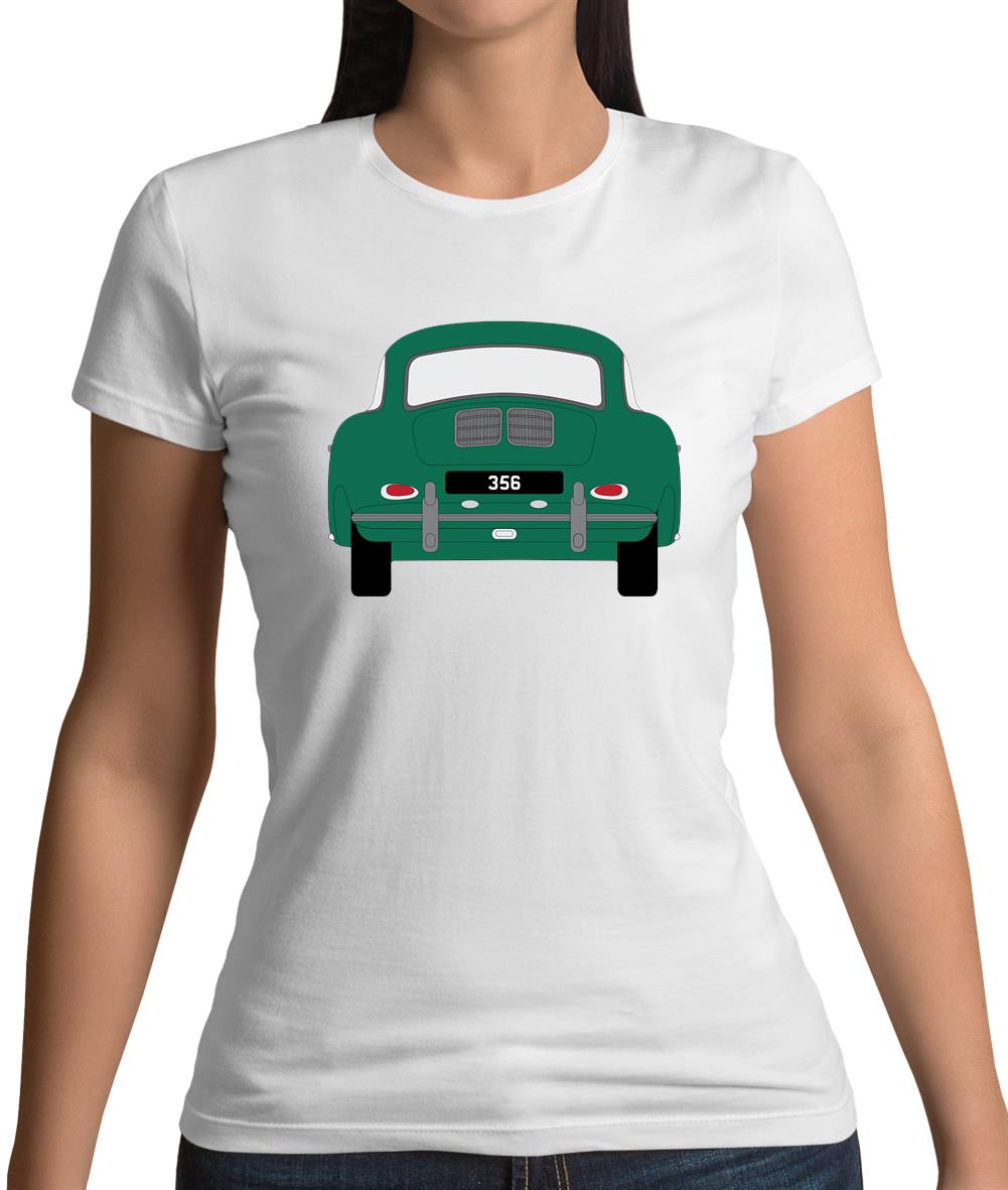 Rear View Porsche 356 Green Womens T-Shirt Rear View Porsche 356 Green Womens T-Shirt