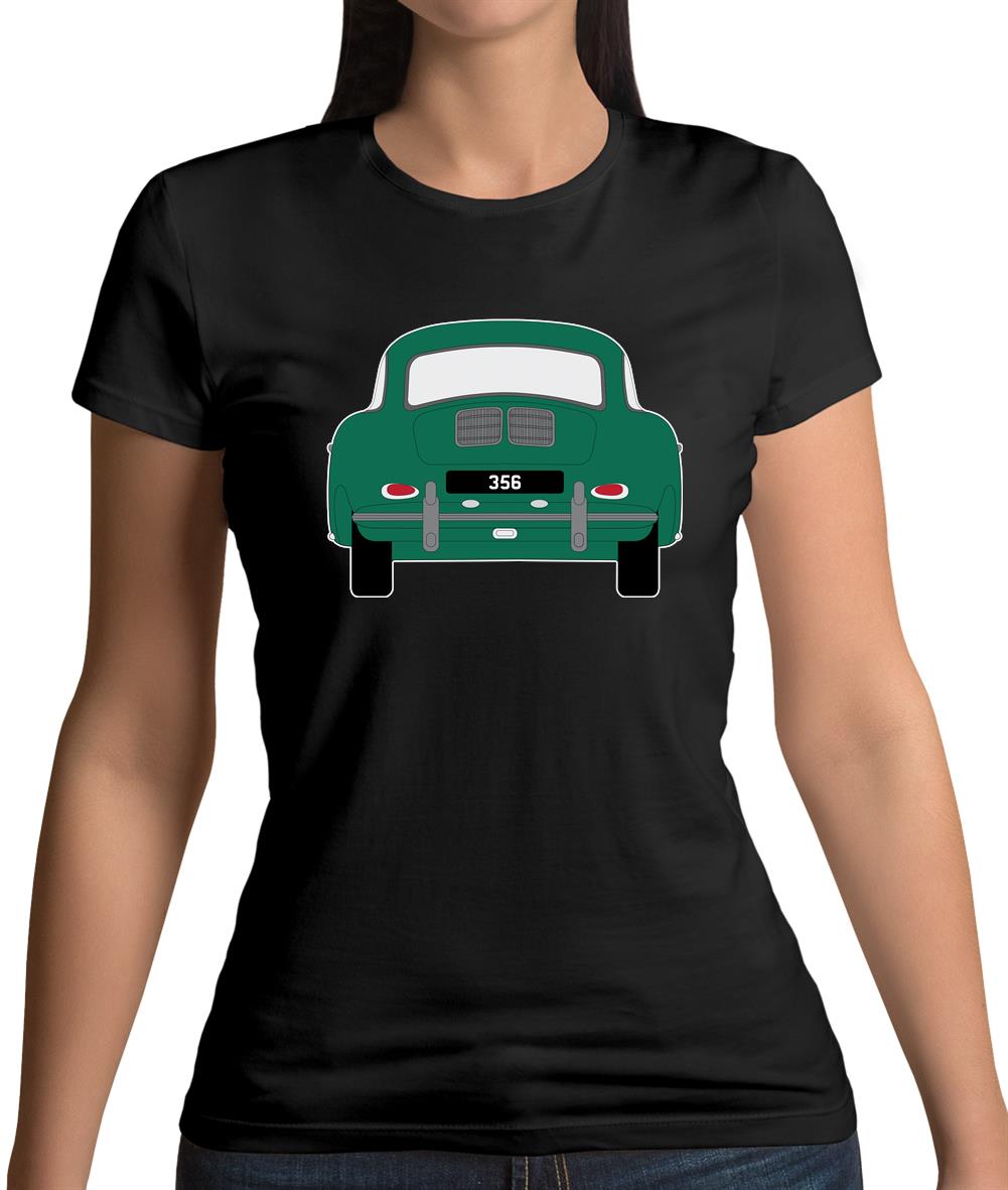 Rear View Porsche 356 Green Womens T-Shirt Rear View Porsche 356 Green Womens T-Shirt