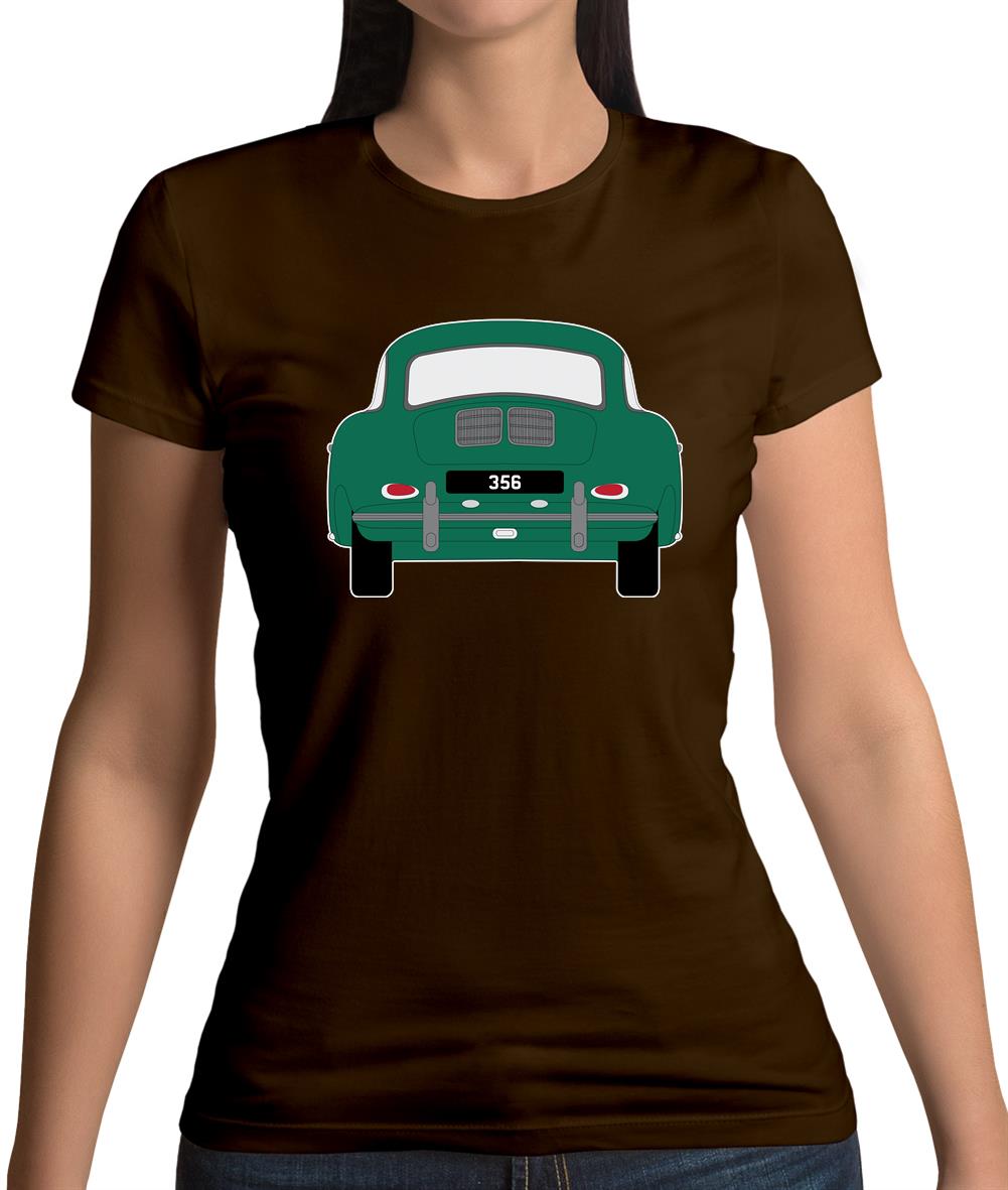Rear View Porsche 356 Green Womens T-Shirt Rear View Porsche 356 Green Womens T-Shirt