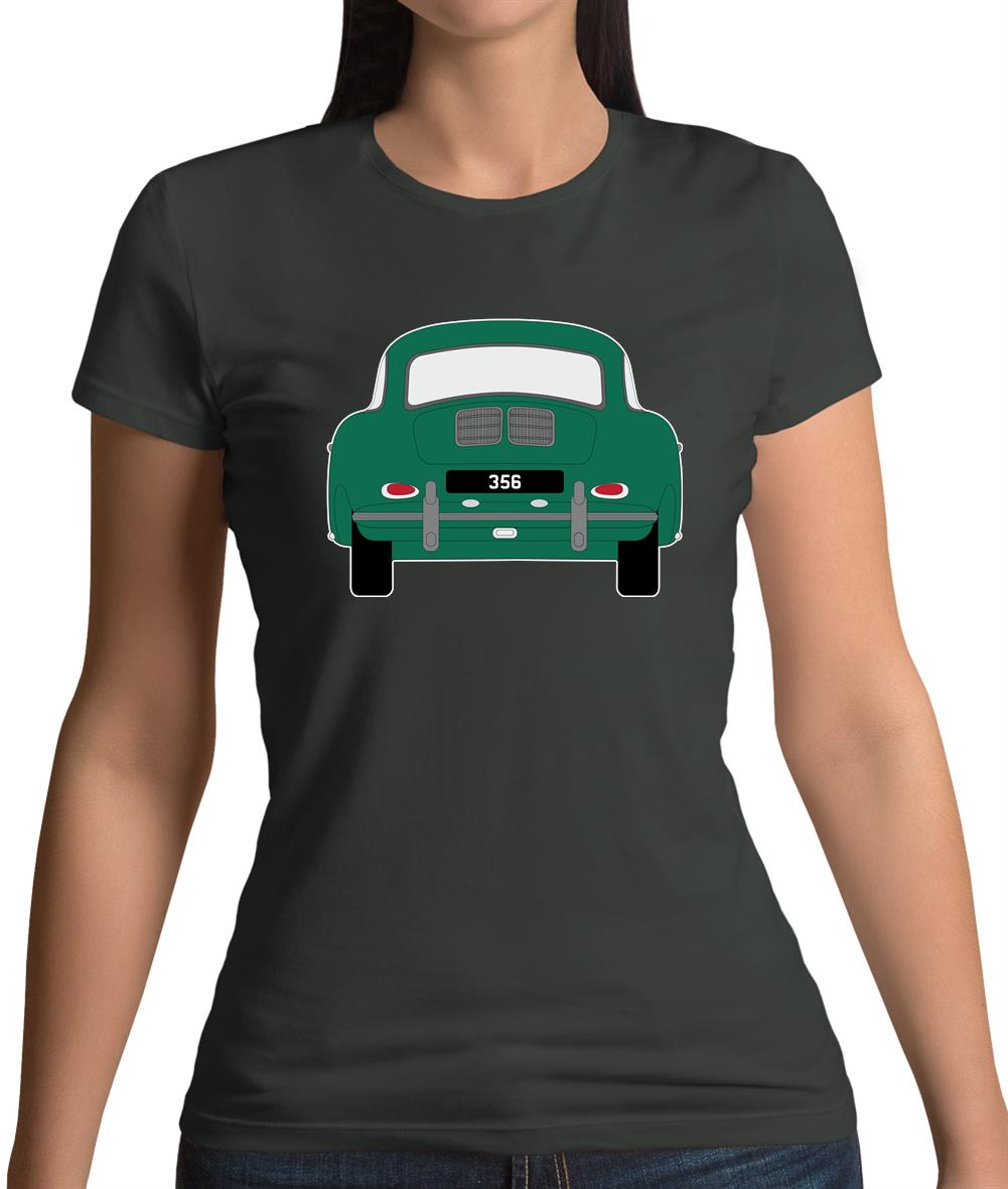 Rear View Porsche 356 Green Womens T-Shirt Rear View Porsche 356 Green Womens T-Shirt