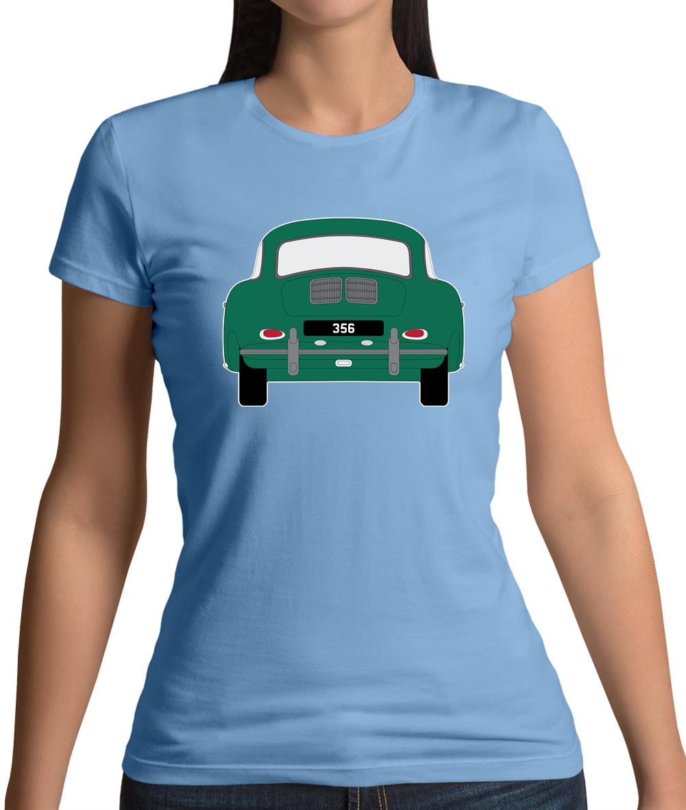 Rear View Porsche 356 Green Womens T-Shirt Rear View Porsche 356 Green Womens T-Shirt