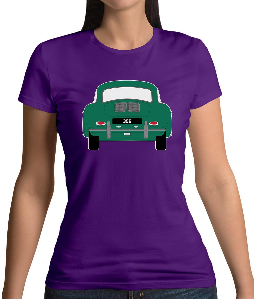 Rear View Porsche 356 Green Womens T-Shirt Rear View Porsche 356 Green Womens T-Shirt