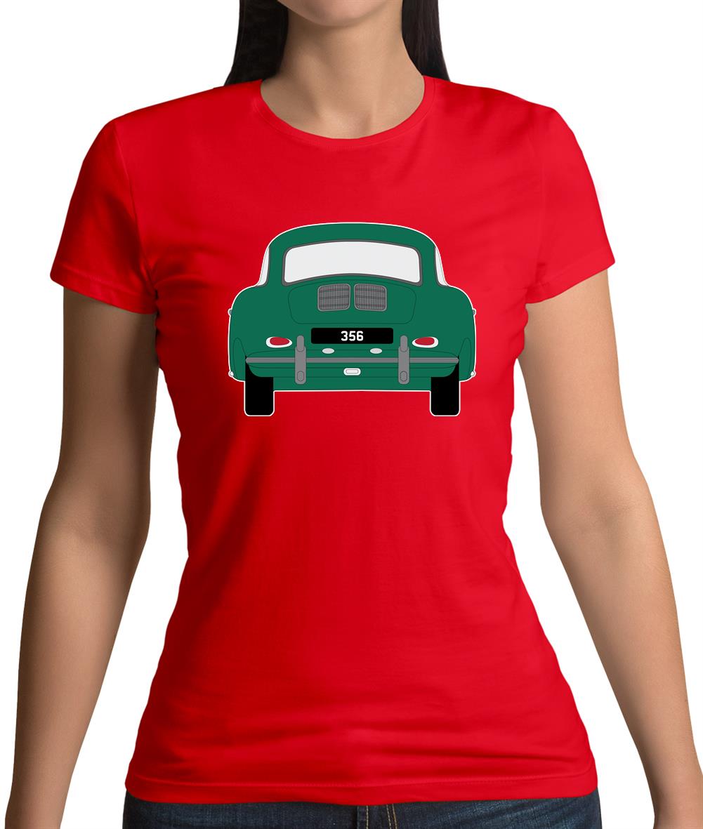 Rear View Porsche 356 Green Womens T-Shirt Rear View Porsche 356 Green Womens T-Shirt