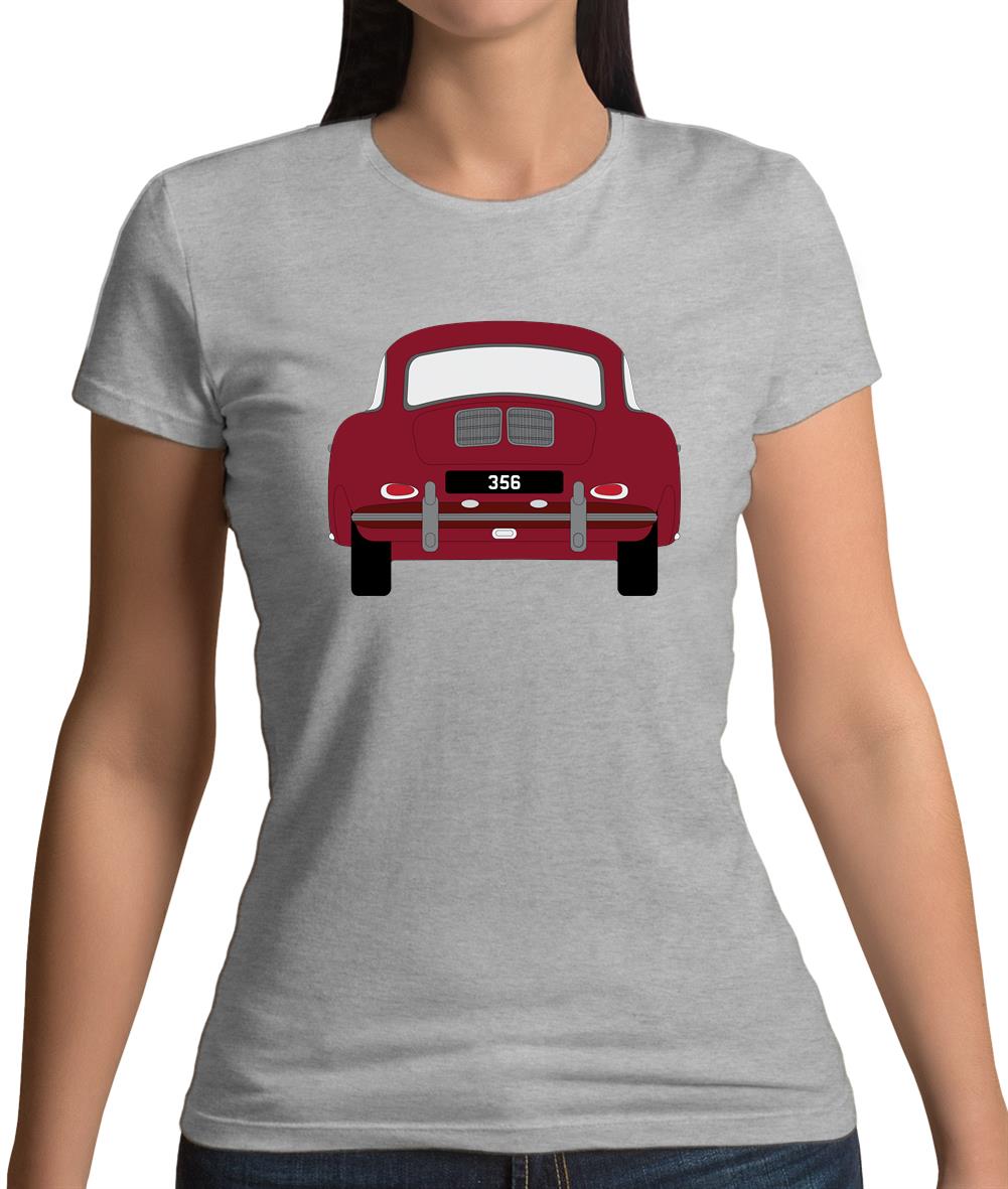 Rear View Porsche 356 Ruby Red Womens T-Shirt Rear View Porsche 356 Ruby Red Womens T-Shirt