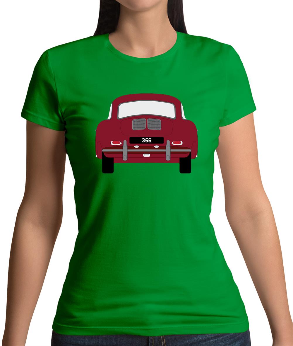 Rear View Porsche 356 Ruby Red Womens T-Shirt Rear View Porsche 356 Ruby Red Womens T-Shirt