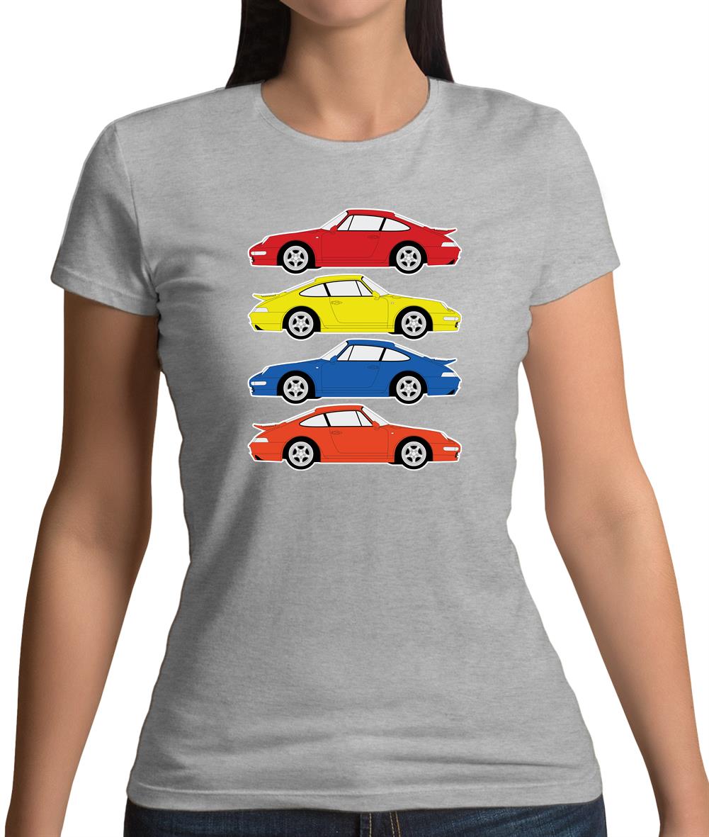 4Colour Porsche 993 Womens T-Shirt 4Colour Porsche 993 Womens T-Shirt