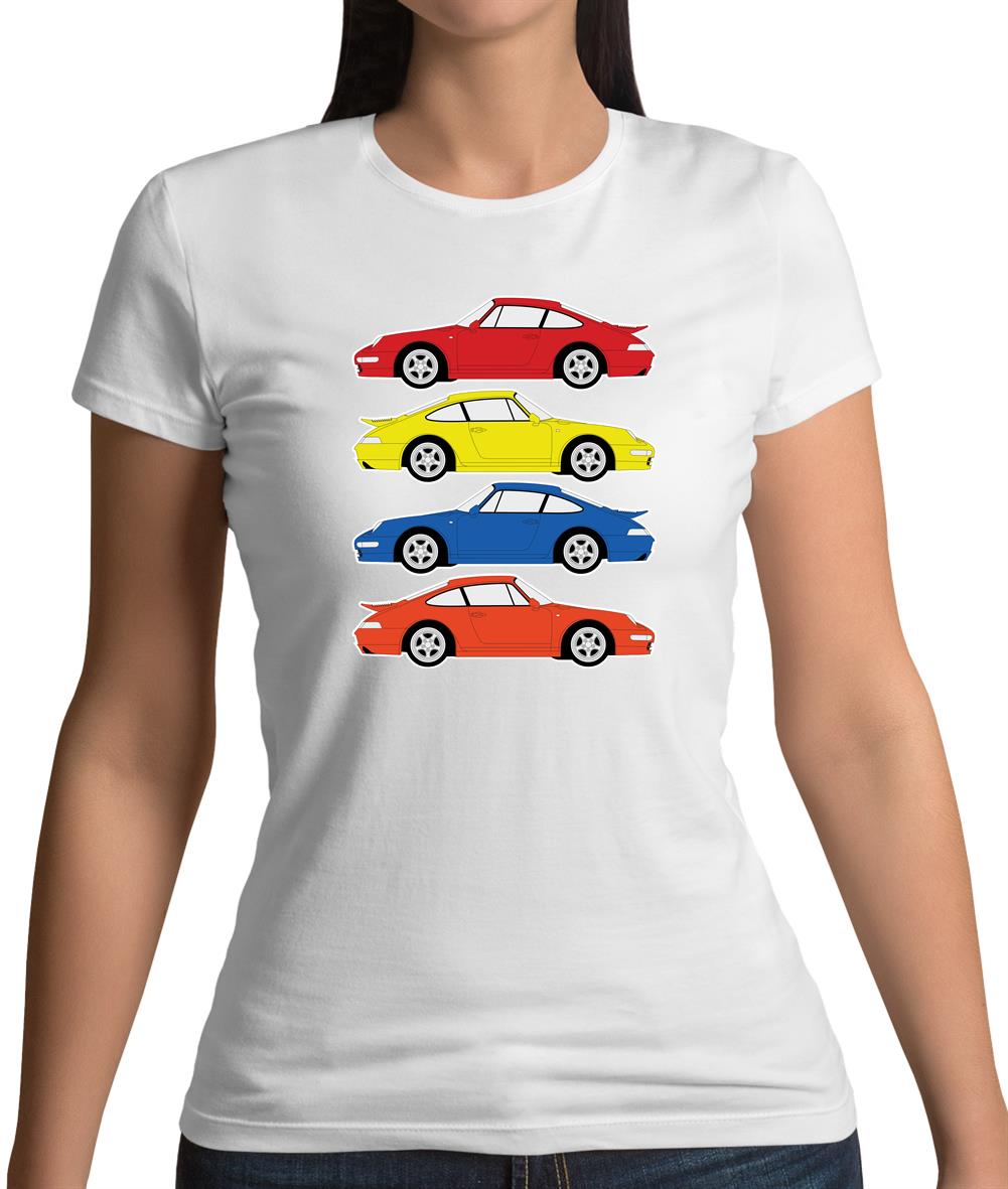 4Colour Porsche 993 Womens T-Shirt 4Colour Porsche 993 Womens T-Shirt