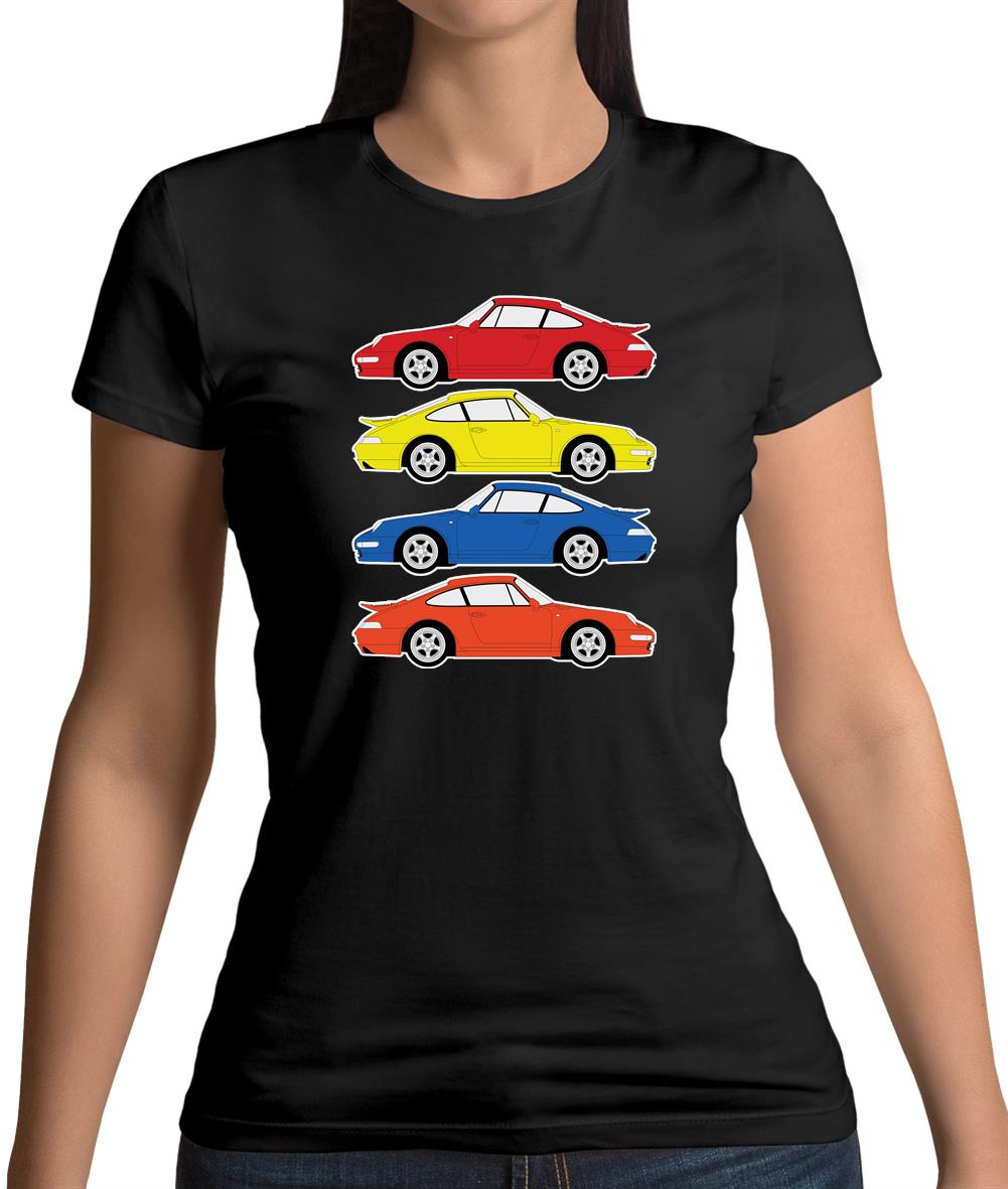 4Colour Porsche 993 Womens T-Shirt 4Colour Porsche 993 Womens T-Shirt