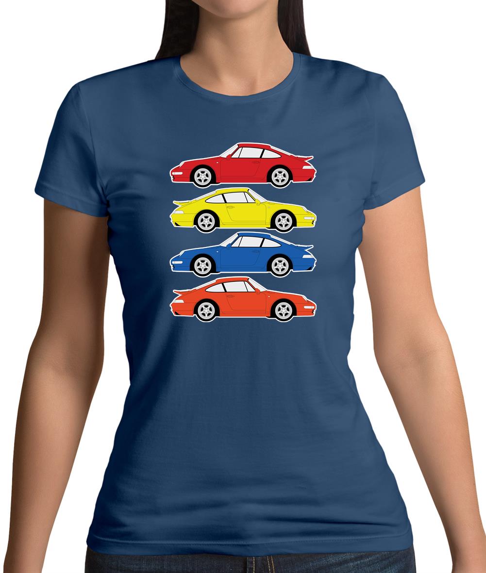 4Colour Porsche 993 Womens T-Shirt 4Colour Porsche 993 Womens T-Shirt