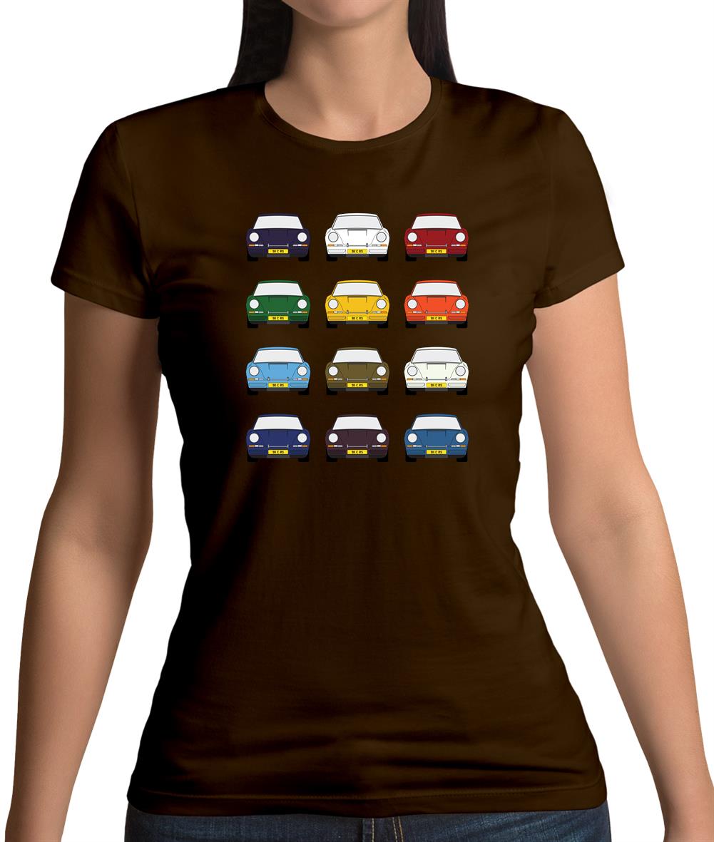 Porsche 911 Carrera Rs 12 Colours Womens T-Shirt Porsche 911 Carrera Rs 12 Colours Womens T-Shirt