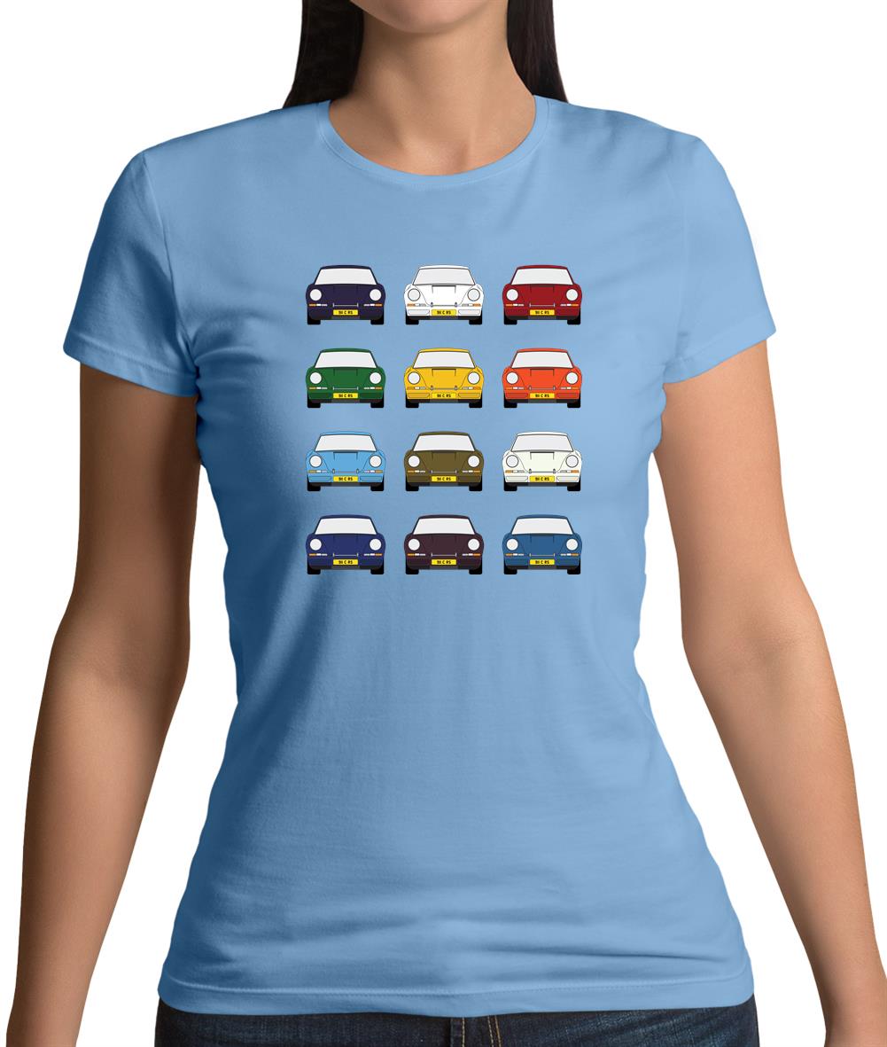 Porsche 911 Carrera Rs 12 Colours Womens T-Shirt Porsche 911 Carrera Rs 12 Colours Womens T-Shirt
